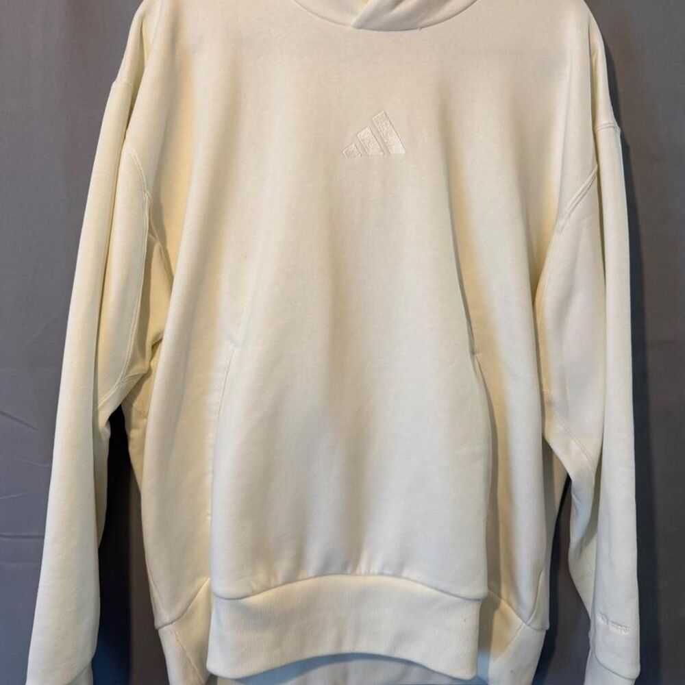 Adidas Women's Cream and White Hoodie